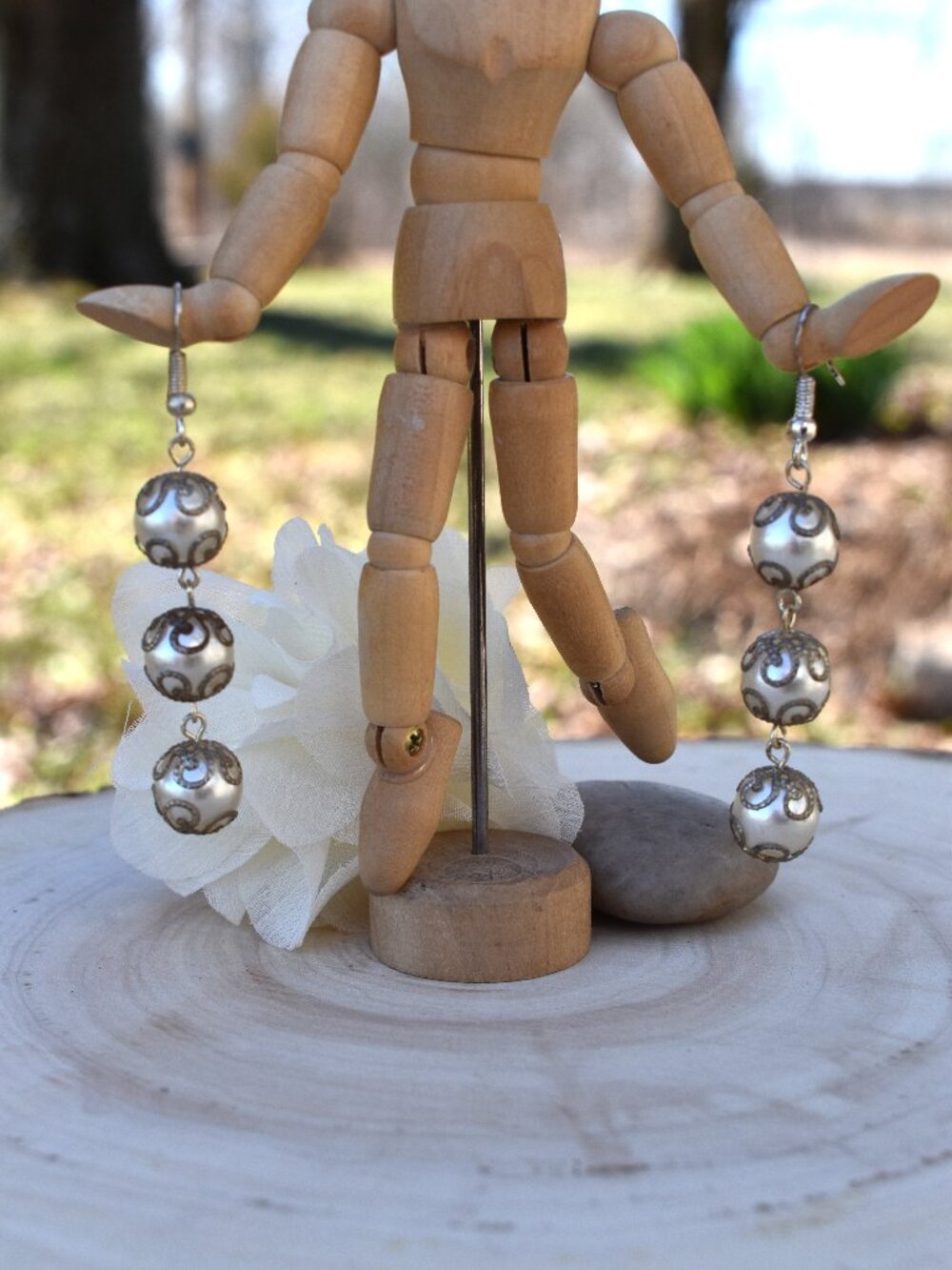Pearl Beaded Drop Earrings